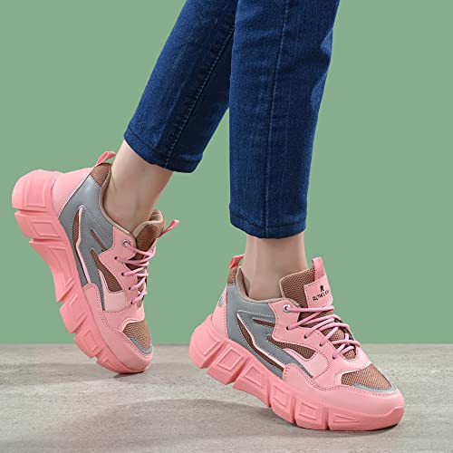 Image of ROWLANS Women's Synthetic Leather Stylish /Comfortable /Running /Gym Lace-Ups Sports Shoes
