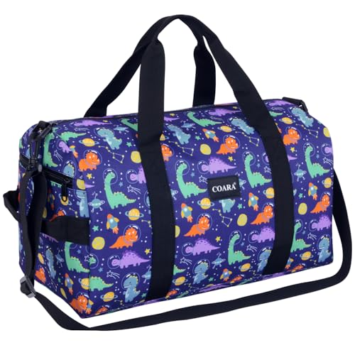 Bolsa esportiva infantil para meninos e meninas, bolsa de mão personalizada para viagem, academia, esporte e dança, Multicor, Azul dinossauro