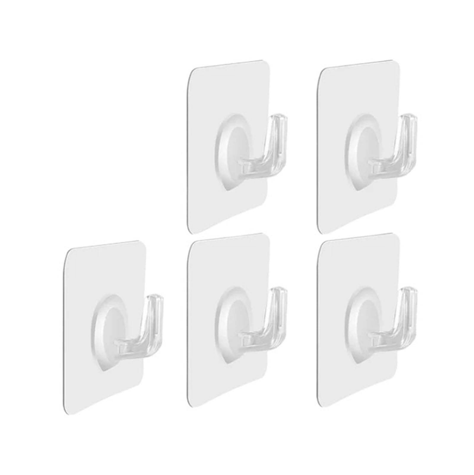 MKYYIOED Adhesive Hooks Self-Adhesive Hook Transparent Door Wall Heavy Load Rack Kitchen Bathroom Towel Key Sticky(5 PCS White)