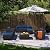 Rattan Star 6 Pieces Patio Outdoor Furniture Conversation Sets Patio Wicker Sofa Set with Outdoor Couch Patio Chairs and Storage Table Non-Slip Cushions Waterproof Covers, Navy Blue