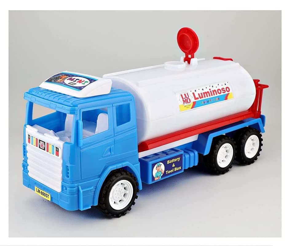 Toyart Construction Toys for Toddler Kids, Friction Powered Oil Tanker Truck Toy, Engineering Vehicles Cars, Sand Toys Trucks, Multicolour
