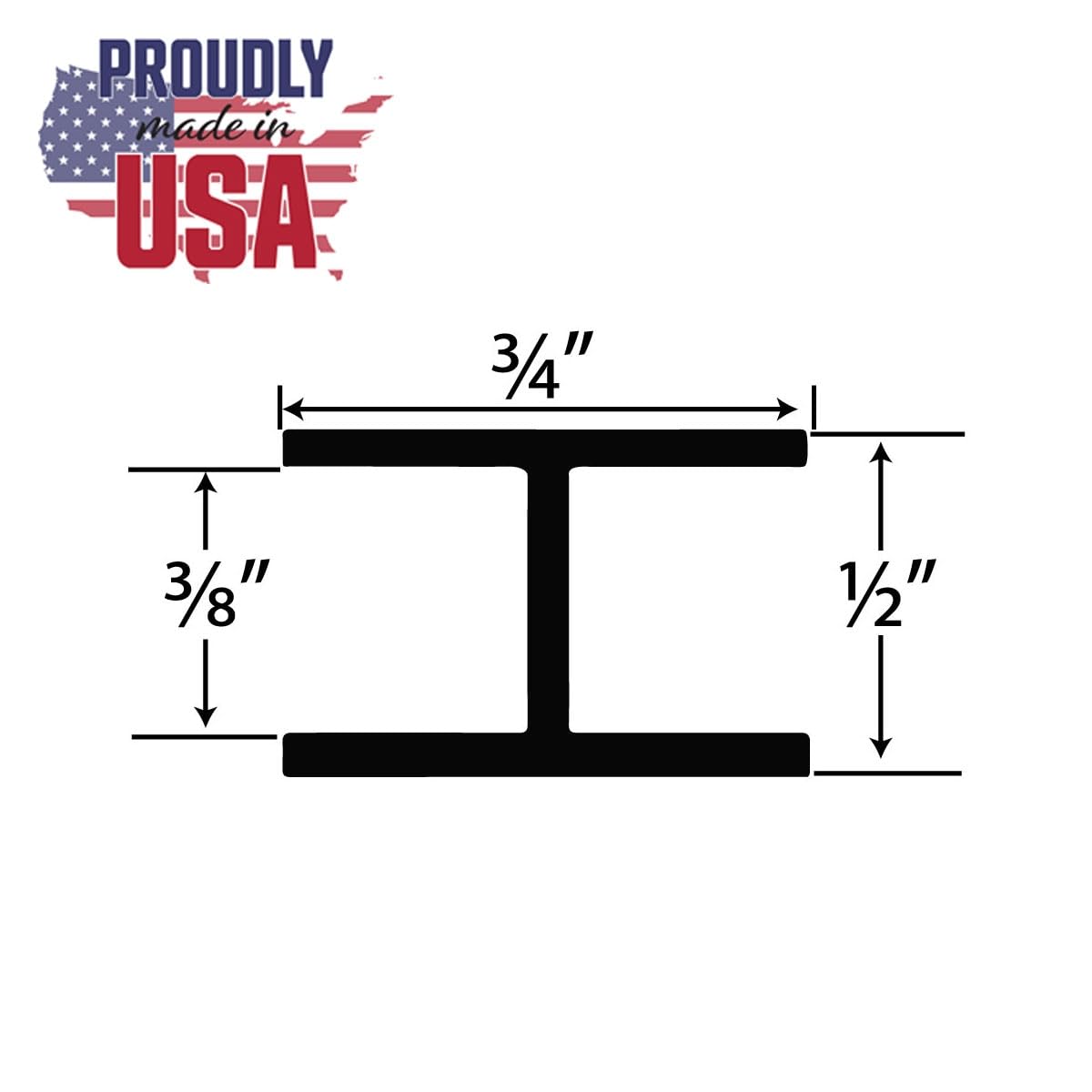 Outwater Plastic H Channel Fits Material 3/8 Inch Thick White Styrene Divider Moulding 8 Foot Length Commercial Pack (Pack of 25, 200 Feet Total)