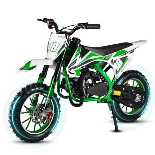 Pro-Version 50cc Kids Dirt Bike for Kid and Adluts| Kids Gift | Off-Road Tires | East to Install | Shock Absorption Springs| Soft Seat Cushion | Mini Bike for Yard Block Grasslands Sandy Use