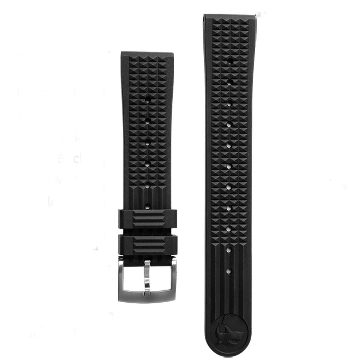 San Martin Watch Parts Waterproof Fluorine Rubber Strap Stainless Steel/Bronze Buckle No Insert 20mm