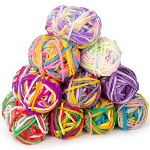 Ombre Yarn - 10 Pack x 15g Rainbow Yarn Cotton...