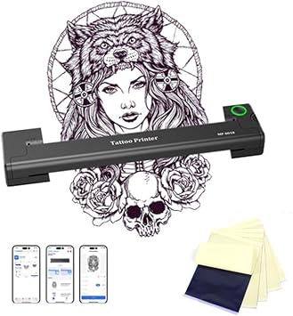 Wireless Tattoo Stencil Printer, Bluetooth Thermal Transfer Machine for Phone