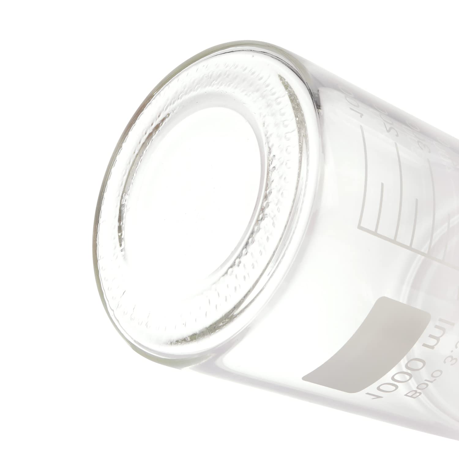 2 Stück 1000 ml abgestufte runde Reagenzmedien-Aufbewahrungs-Laborflaschen mit GL45 PBT rotem Schraubverschluss, 3,3 Borosilikat-Klarglas