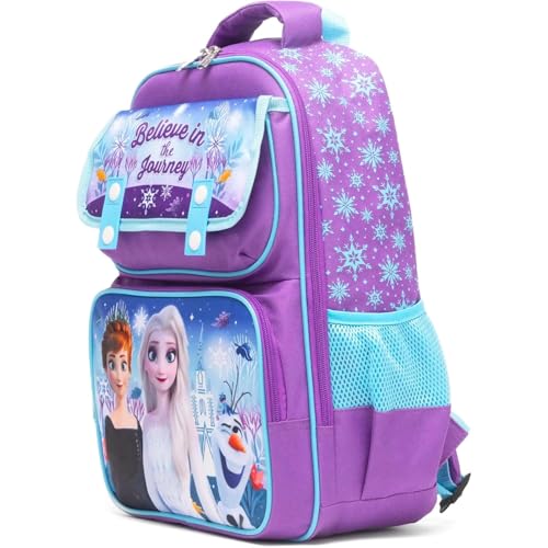 Disney 16" Frozen Backpack for Girls - Bundle with Elsa and Anna Elementary School Bag with Front Pockets Plus Stickers, Water Bottle, More | Frozen Backpack for Kids4