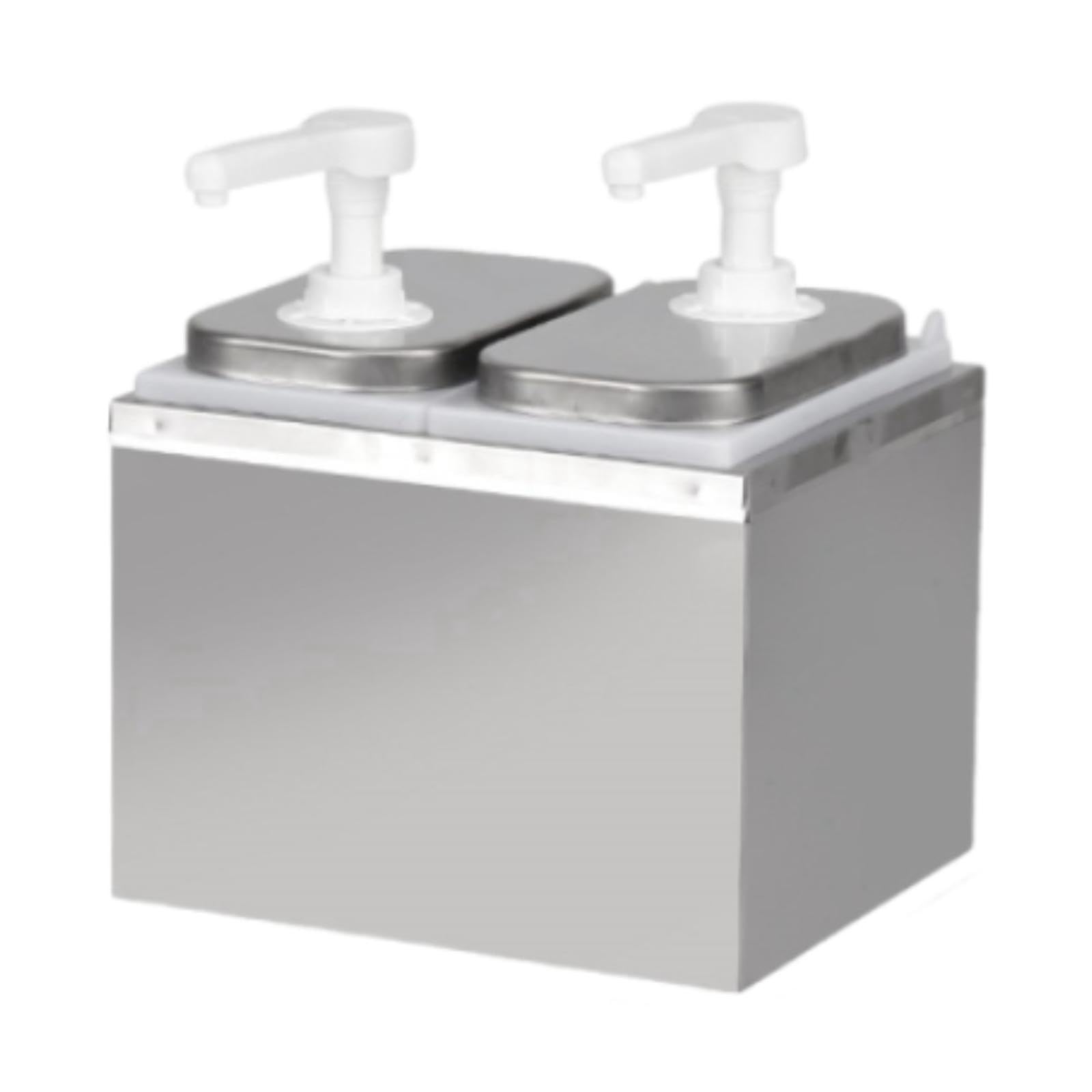 Pompa Erogatrice per, Erogatore per Sciroppo di caffè, Contenitore per Condimenti da 2 L, Sciroppi, Insalata, Ketchup, Pompa per Sciroppo per Cu, 2l 2 Testa