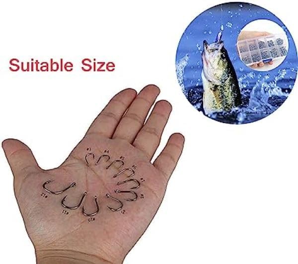 Image of 500Pcs Fishing Hooks 3#-12# Carp Single Fish Hook Set Fly Fishing Accessories Jig Sea Hooks