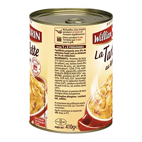 WILLIAM SAURIN TARTIFLETTE AU REBLOCHON - PLAT CUISINÉ 410G - WILLIAM SAURIN - LOT DE 4 - Offre Special