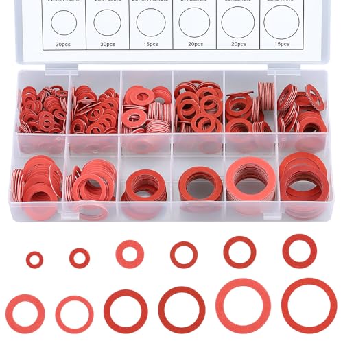 Glvaner ナイロンフラット フラット 平座金 ワッシャーオーリング 12種類 600個セット メントキット フラットワッシャー 補修ツール 収納ケース付き