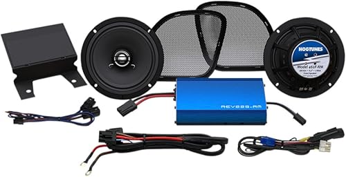 Hogtunes G4 RG KIT-RM con amplificador RMS de 225 vatios y altavoces frontales de 6.5 pulgadas (paquete de 2), se adapta a los modelos