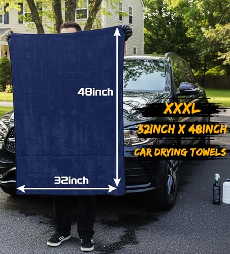 YeewayVeh 2-Pack Long-Reach Pro Drying Towels, 48"x32" Extra Large, Blue - image 8