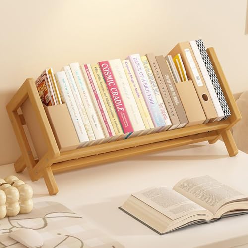 Niciksty Petite Bibliothèque de Bureau pour Enfants, Etagère de Bureau en Bois, Organisateur de...
