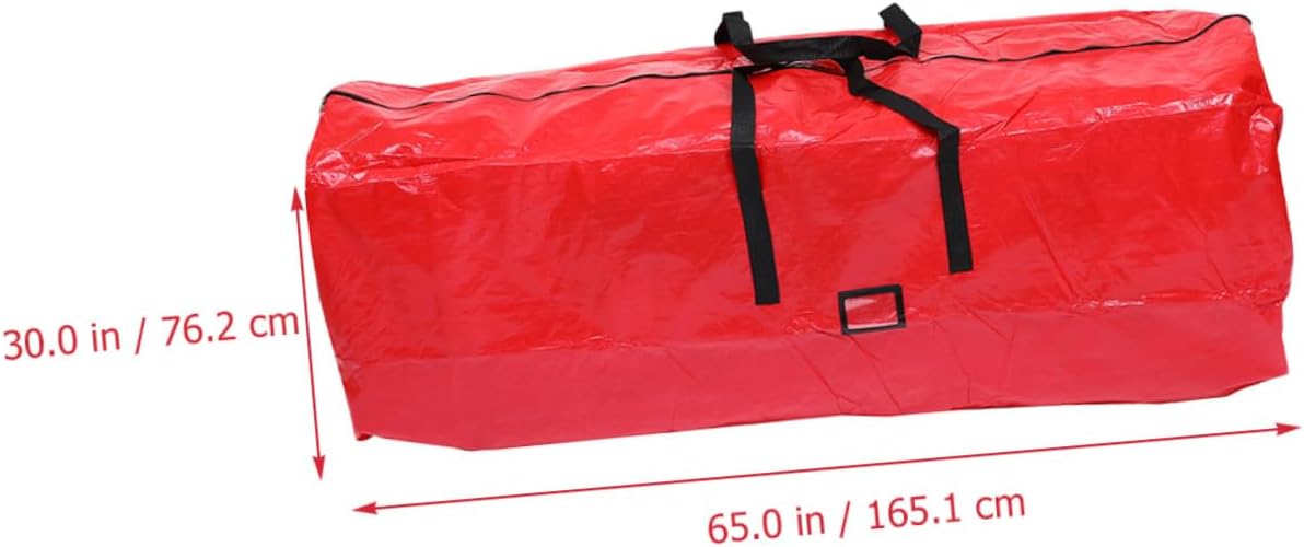 DOITOOL Waterproof Christmas Tree Storage Bag Large 165x38x76cm Red Sturdy Storage Pouch with Handles for Holiday Décor Organization