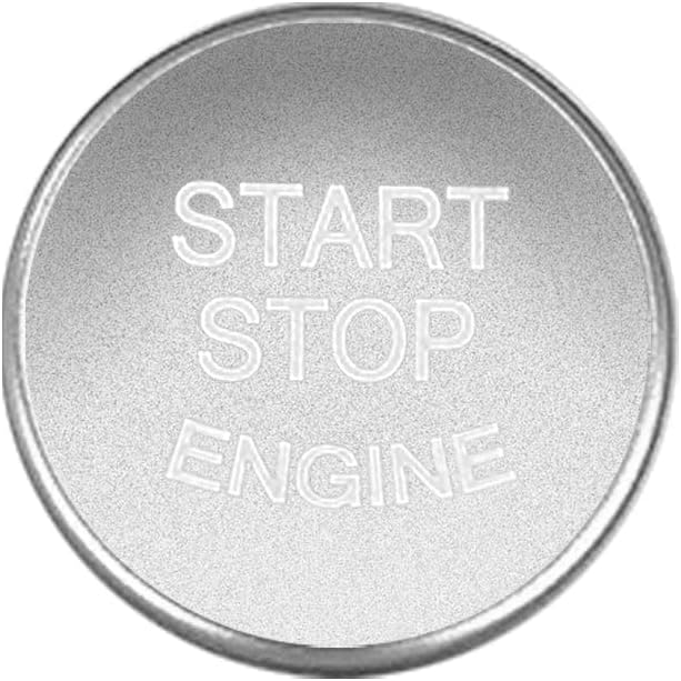 x xotic tech Sports Silver Aluminum Keyless Engine Start Stop Push Button Cover Sticker Start Ignition Button Trim Decal Compatible with BMW 1 2 3 4 5 7 Series X1 X3 X4 X5 X6 F20 F22 F30 F32 F48