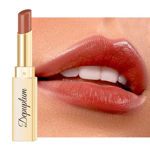 Image of Depuplum Brown Nude Lipstick for Women Tinted Lip Balm for Dry Lips | Sheer Nourishing Hydrating Glossy Creamy Lipstick Glow Reviver Lip Stick,DM103 Milk Tea