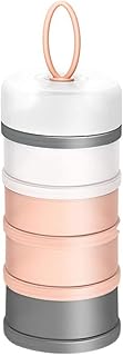Kaptin Formula Dispenser,Non-Spill Portable Stackable Baby Milk Powder Dispenser,Snack Storage Container,BPA Free,4 Feeds (Pink)
