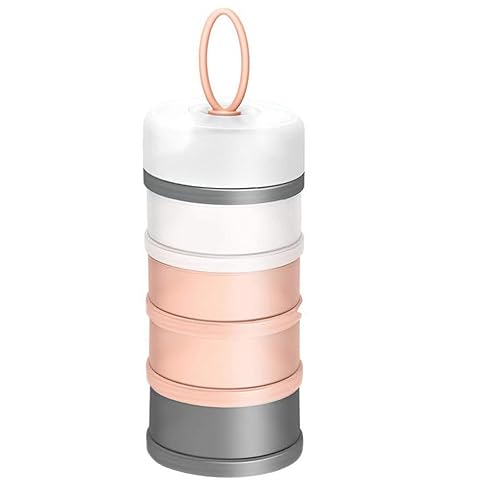 Dispensador de fórmula, dispensador de leche en polvo portátil apilable antiderrames, contenedor de almacenamiento de aperitivos, sin BPA, 4