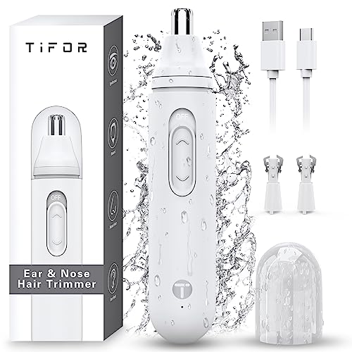 Tifor Ear And Nose Hair Trimmer For Men - Usb Electric Nose Hair Trimmer For Women - Painless Waterproof Eyebrow Facial Hair Removal Nose Clipper With 2 Extra Replaceable Dual-Edge Blades #TOP2