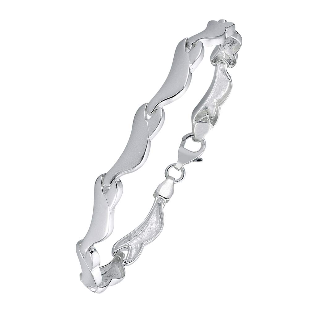 Vinani Armband klassisch mattiert glänzend 925 Sterling Silber Gliederarmband 2BSP