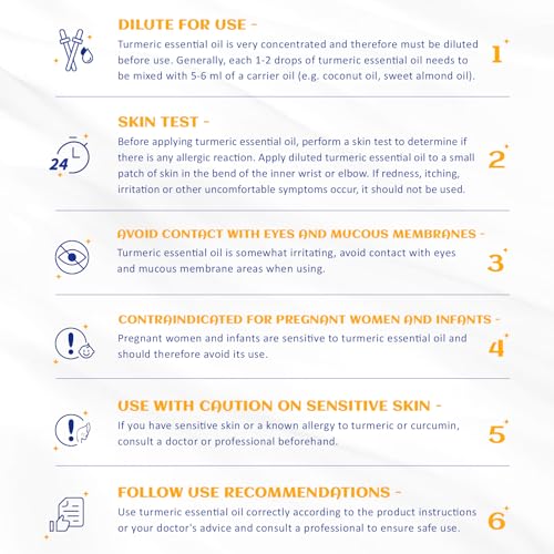 Image of HIQILI 100ML Turmeric Oil for Face Skin Care, Aromatherapy,100% Pure, Use After Dilution- 3.38 Fl Oz