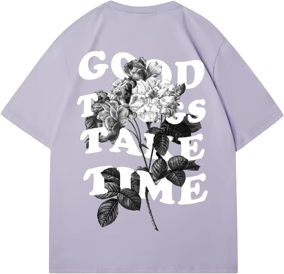 Light Purple Floral & Slogan