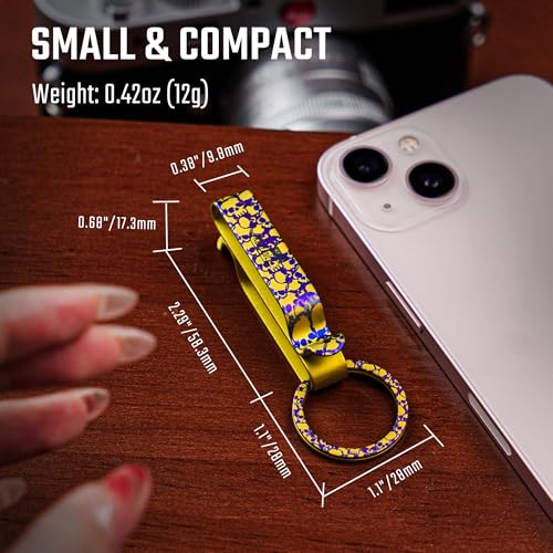 Image of KeyUnity KM00 Titanium Belt Loop Keychain Clip Double Side Quick Release Key Holder with Detachable Key Ring