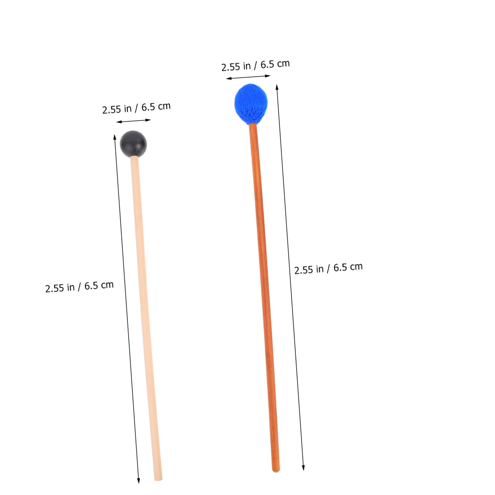 BESPORTBLE 2 Pairs Durable Marimba Mallets of Yarn and Rubber Sticks for Xylophone Tongue Drum and Percussion Instruments Comfortable Grip Smooth Surface and Crisp Sound Quality