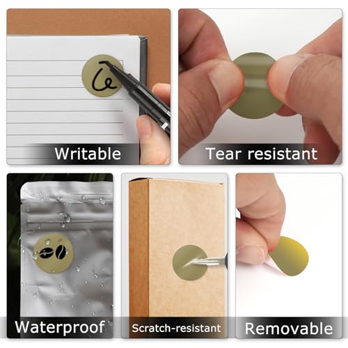 Étiquettes rondes autocollantes imperméables et amovibles