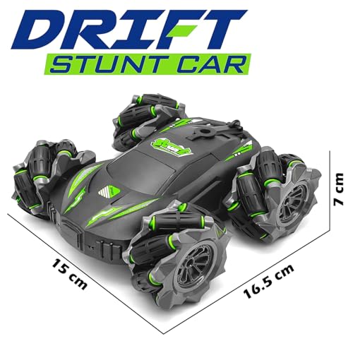 Image of 4WD Remote Control Drift Stunt Car - All-Terrain RC Vehicle with 360 Rotating Dual-Sided Climbing, High-Speed Tumbling,Smoke Effect,Rechargeable for Kids & Adults
