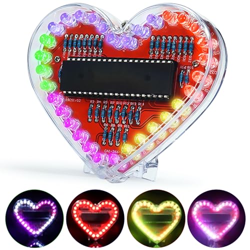 Joycabin LED Löt Übungssatz, Herzförmiges RGB LED Lötprojekt, DIY Lötübungsset, Elektronik Bausatz für Schüler, Lehr und Lernausbildung, Valentinstag Handgemachte Geschenke zum Muttertag