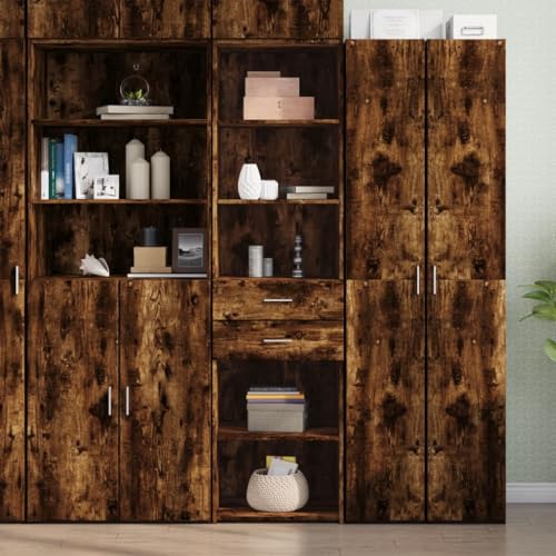 Juroupi Aparador de Madera Mueble Auxiliar de Cocina Muebles de Salon aparador Salon de ingeniería Roble Ahumado 50x42,5x185 cm