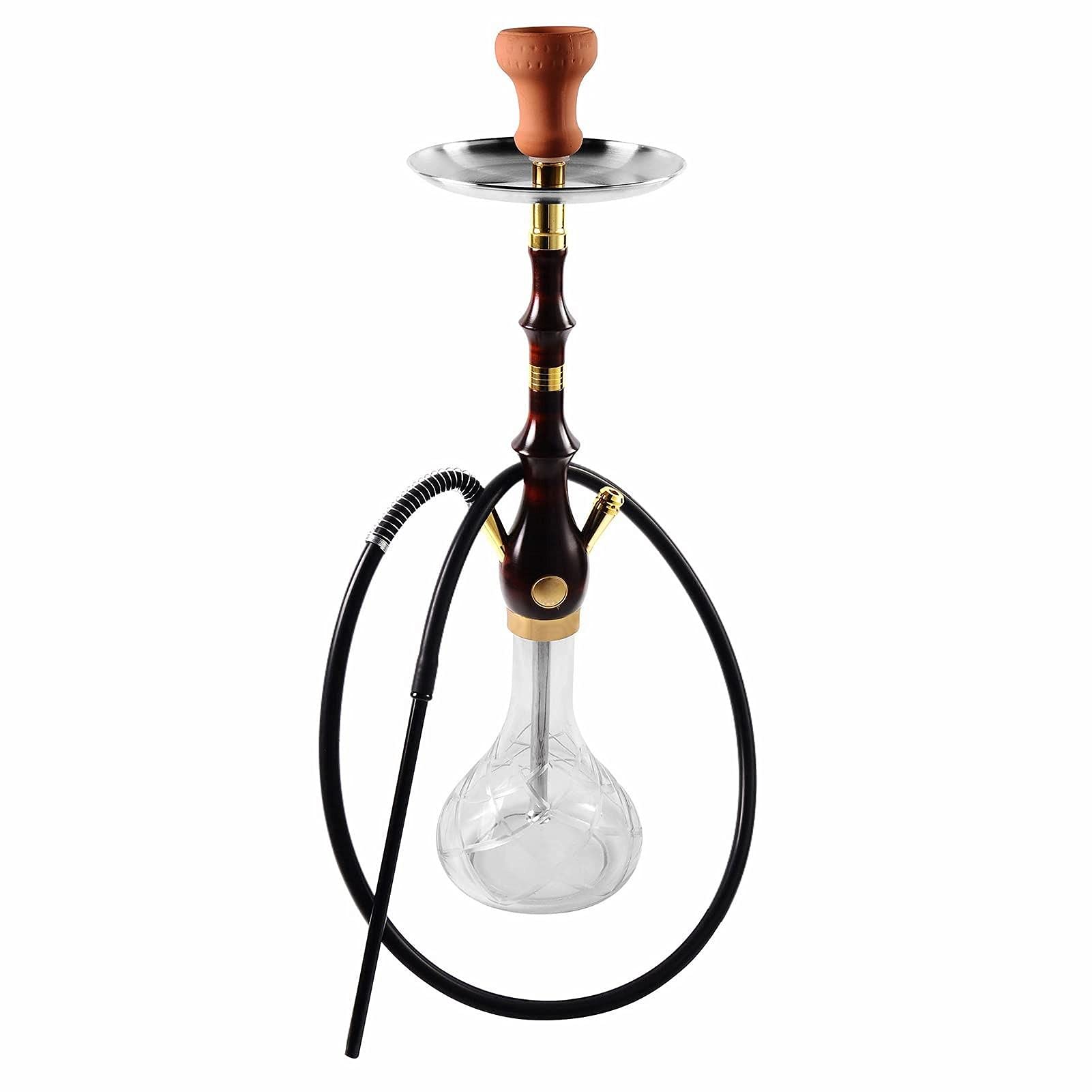 Ensemble De Narguilé, Arabia 1 Hose Log Hookah Set Ensemble Complet D'accessoires Narguilé De Haute Qualité Avec Base En Verre Un Cadeau Pour Vos Parents Et Amis