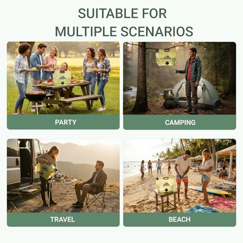 Contenedor de Agua Plegable 8L Jarra de Agua para Camping con Grifo Ajustable, Bolsa para Agua a Prueba de Fugas y Libre de BPA para Camping, Mochilero, Emergencias Paquete de 8 miniatura 6