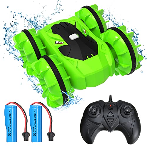 Gifts for Boys Girls Kidsï¼ŒAmphibious RC Car for Kids, Remote Control Car for Boys 8-12 ï¼ŒRC Car with 2.4GHzï¼Œ2 in 1 RC Boat Waterproof RC Vehicle Teens Adults Gifts All Terrain Water Toy , Green