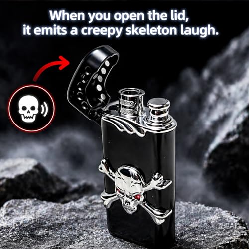 Encendedor Cool Torch con diseño de calavera y llama de gas butano miniatura 3