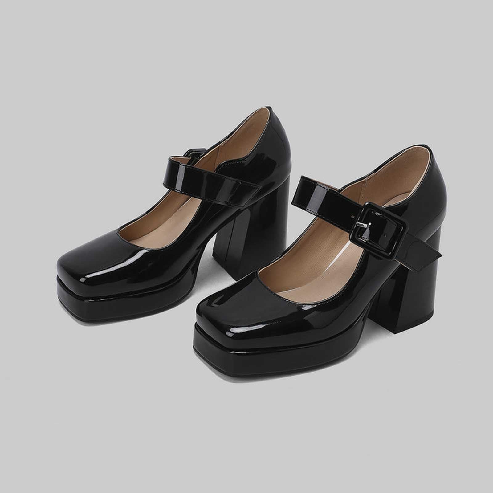 Zapatos altos para mujer, color blanco, zapatos de tacón Mary Jane, zapatos de plataforma de los años 70, zapatos de tacón alto, zapatos de baile para oficina, fiesta