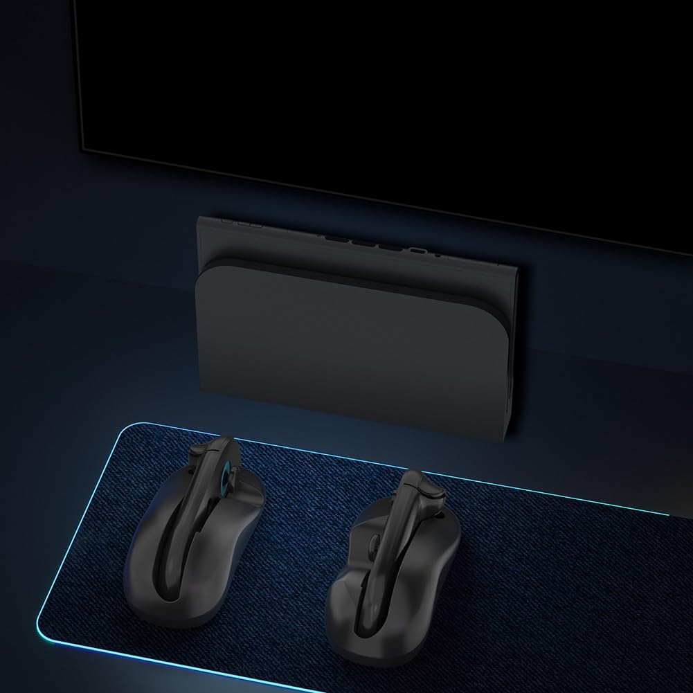 2 supporti ergonomici per mouse per Nintendo Switch 2, materiale ABS, accessorio da gioco compatto e portatile, compatibile con controller Switch 2, nero