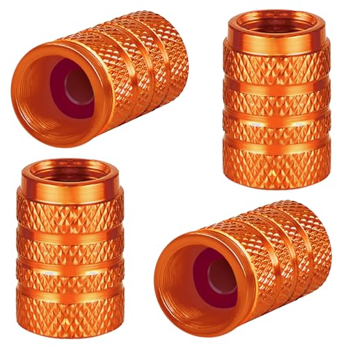 4 tapones de aluminio para válvulas de neumáticos, tapas de metal para neumáticos de coche, tapas universales para válvulas de neumáticos de coche, tapas de válvula de coche con junta para motocicleta