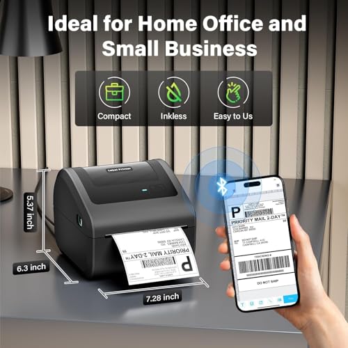 Image of ARVOX D450BT 4 Inch Bluetooth + USB Direct 4x6 inch Shipping Label Printer |Adjustable Label Size| 203DPI Resolution 152mm /s Compatible with Windows,Mac,Linux Chrome OS | 2 Year Warranty
