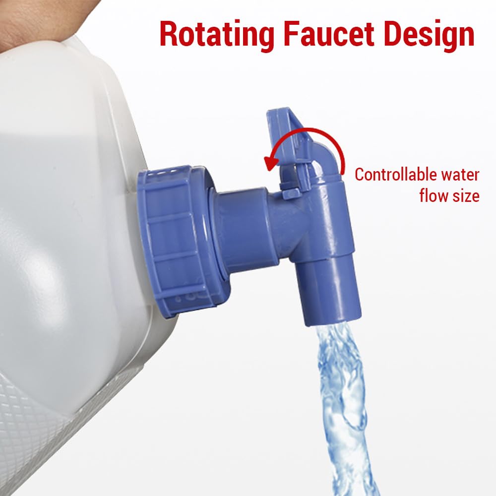 Tanque de agua potable, almacenamiento de agua de plástico para exteriores, diseño de grifo giratorio, contenedor de agua duradero apto para alimentos para viajes, senderismo, (23L)