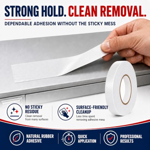 Image of GGR Supplies CDT-36 Industrial Grade Cloth Duct Tape, White 4 Inch x 60 Yards, Waterproof UV Resistant Heavy Duty, Clean Removal with No Sticky Residue for Repairs, Packaging, and Bundling