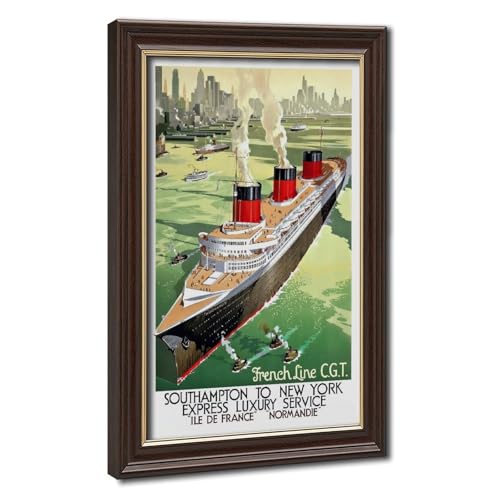 Normandie poster de voyage vintage Southampton New York sur toile déco