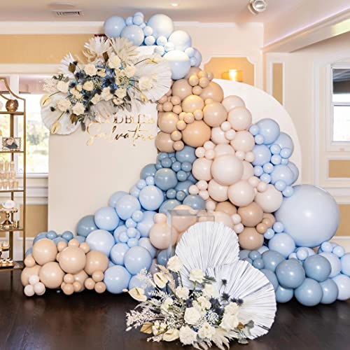 Image of KBZVNAF Pastel Blue Latex Party Balloons 50 Pack 12 inch | Light Blue Helium Matte Balloons for Birthday Wedding Baby Shower Gender Reveal Party Decorations