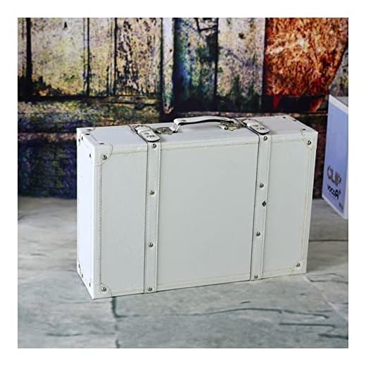 GYMEIJYG Almacenamiento De Maletas De Cuero Sintético, Estuche De Transporte De Cuero De Gran Capacidad Caja De Almacenamiento Antigua Caja De Artículos Decorativos para Estudio Vestido