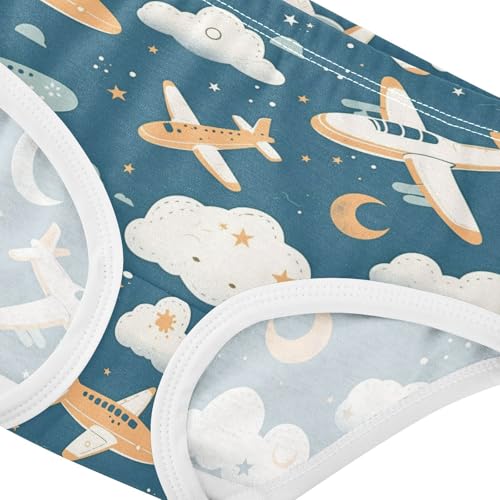 Wusikd Moon Stars Girls' Underwear Cotton Clouds Girls Briefs Soft Toddler Underwear 2T4