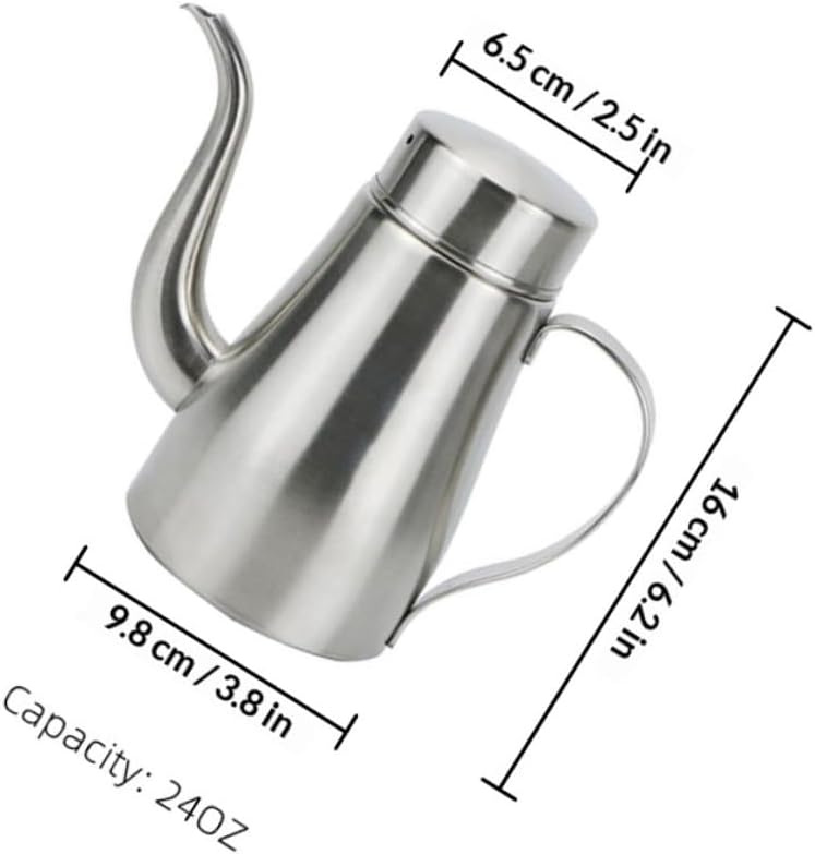 24oz Stainless Steel Oil Dispenser Bottle with Non Drip Pouring for Kitchen image 2