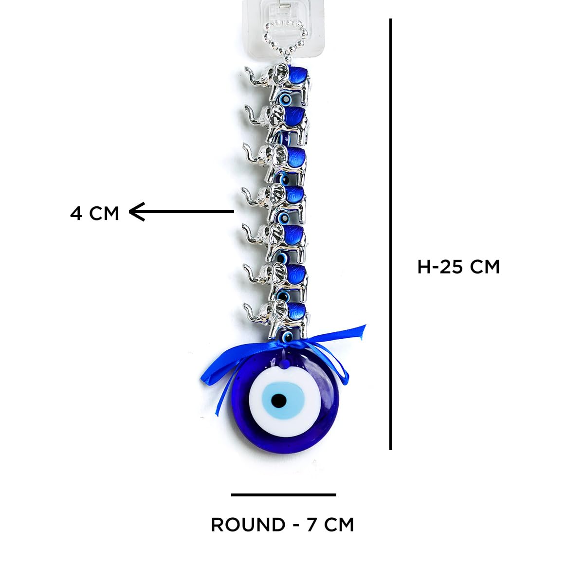 7 Elephant Evil Eye Wall Hanging & Aesthetic Home Decor | Car Dashboard Decoration | Nazar Battu for Home Entrance | Spiritual Gifting for Protection & Positive Energy